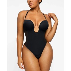 BOOT-YEAH™ Bodysuit MeshSmooth™ Deep Plunge à dos bas