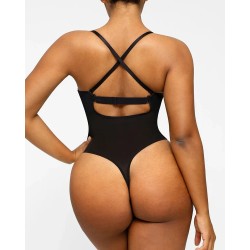 BOOT-YEAH™ Bodysuit MeshSmooth™ Deep Plunge à dos bas