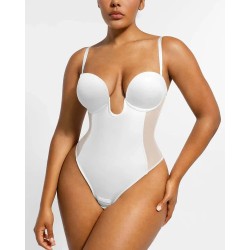 BOOT-YEAH™ Bodysuit MeshSmooth™ Deep Plunge à dos bas