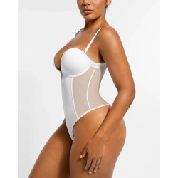 BOOT-YEAH™ Bodysuit MeshSmooth™ Deep Plunge à dos bas