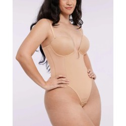 BOOT-YEAH™ Bodysuit MeshSmooth™ Deep Plunge à dos bas