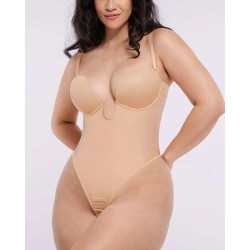 BOOT-YEAH™ Bodysuit MeshSmooth™ Deep Plunge à dos bas