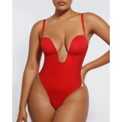 BOOT-YEAH™ Bodysuit MeshSmooth™ Deep Plunge à dos bas