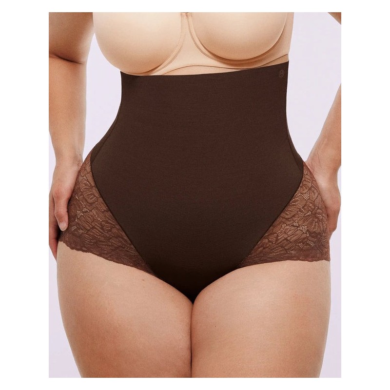Bare Essentials™ MeshSmooth™ Taille haute Brief de dentelle sheer