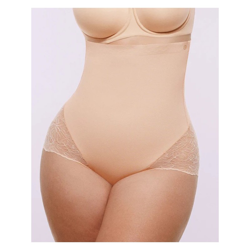 Bare Essentials™ MeshSmooth™ Taille haute Brief de dentelle sheer