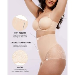 Bare Essentials™ MeshSmooth™ Taille haute Brief de dentelle sheer