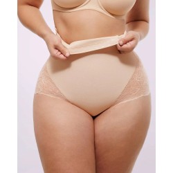 Bare Essentials™ MeshSmooth™ Taille haute Brief de dentelle sheer
