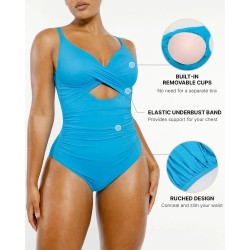 Sculpture intelligente™ Costume de bain à côtes coupe-avant en forme