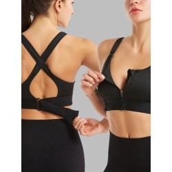 Set de soutien-gorge sportif à fermeture éclaire