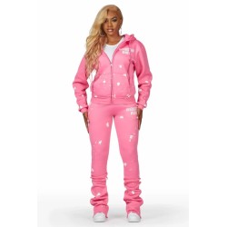 femmes halloway noir zip-up super empilé trackset
