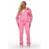 femmes halloway noir zip-up super empilé trackset