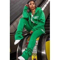 femmes halloway noir zip-up super empilé trackset