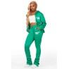 femmes halloway noir zip-up super empilé trackset