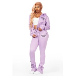 femmes halloway noir zip-up super empilé trackset
