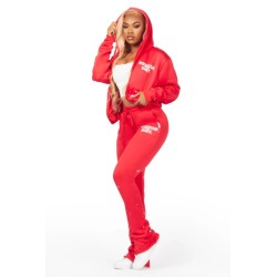 femmes halloway noir zip-up super empilé trackset