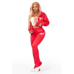 femmes halloway noir zip-up super empilé trackset