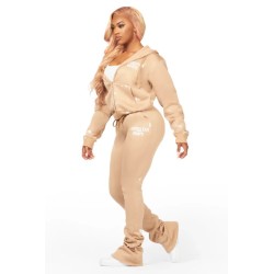 femmes halloway noir zip-up super empilé trackset