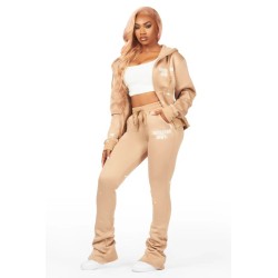 femmes halloway noir zip-up super empilé trackset