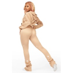 femmes halloway noir zip-up super empilé trackset