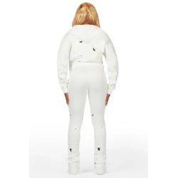 femmes halloway noir zip-up super empilé trackset