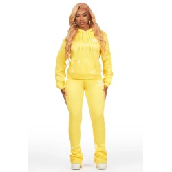 hadley jaune super empilé trackset pour femmes