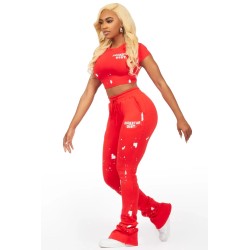 femme kristina t-shirt super empilé trackset