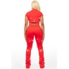 femme kristina t-shirt super empilé trackset