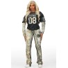 chriseana camo double couche t-shirt trackset pour femmes