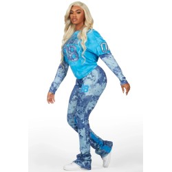 chriseana camo double couche t-shirt trackset pour femmes