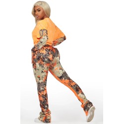 chriseana camo double couche t-shirt trackset pour femmes