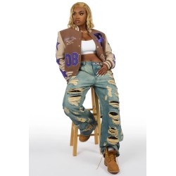 veste varsity oversized pour femmes