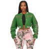 femme gianni tan crop strass veste varsity