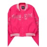 femme gianni tan crop strass veste varsity