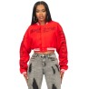 femme gianni tan crop strass veste varsity