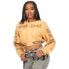 femme gianni tan crop strass veste varsity