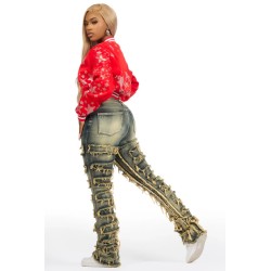 femme shanda récolte strass veste varsity