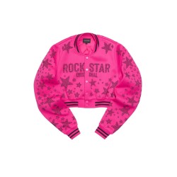 femme shanda récolte strass veste varsity