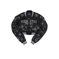 femme shanda récolte strass veste varsity