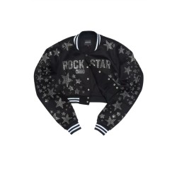 femme shanda récolte strass veste varsity