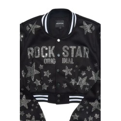 femme shanda récolte strass veste varsity