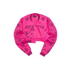 Shanda chaud rose récolte strass veste varsity