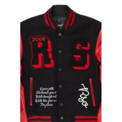 Leslee noir/rouge veste oversized