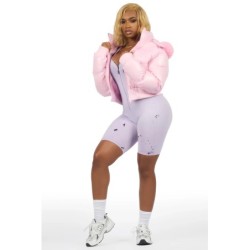 Moncia veste de puffer rose