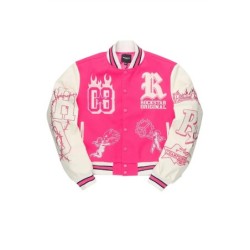 Sharray chaud rose veste oversized varsity