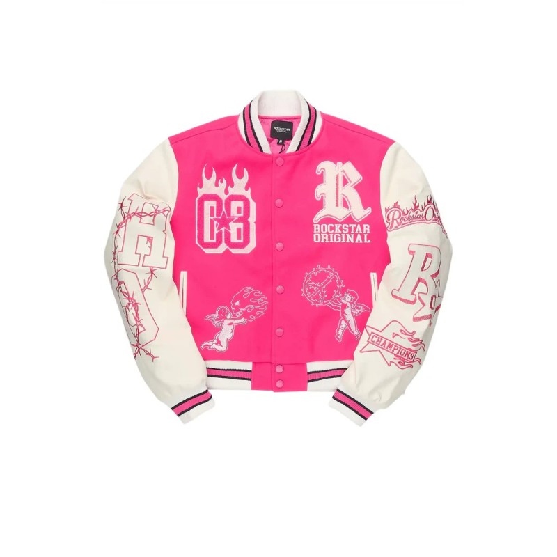 Sharray chaud rose veste oversized varsity