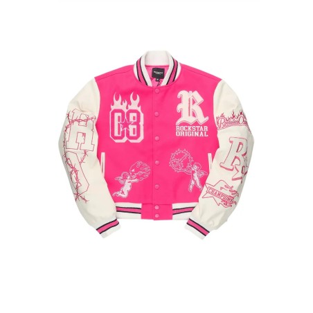 Sharray chaud rose veste oversized varsity