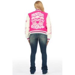 Sharray chaud rose veste oversized varsity