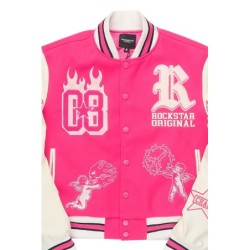 Sharray chaud rose veste oversized varsity