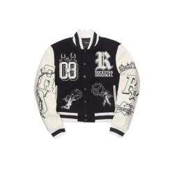 Sharray noir veste oversized varsity