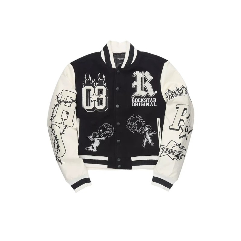 Sharray noir veste oversized varsity